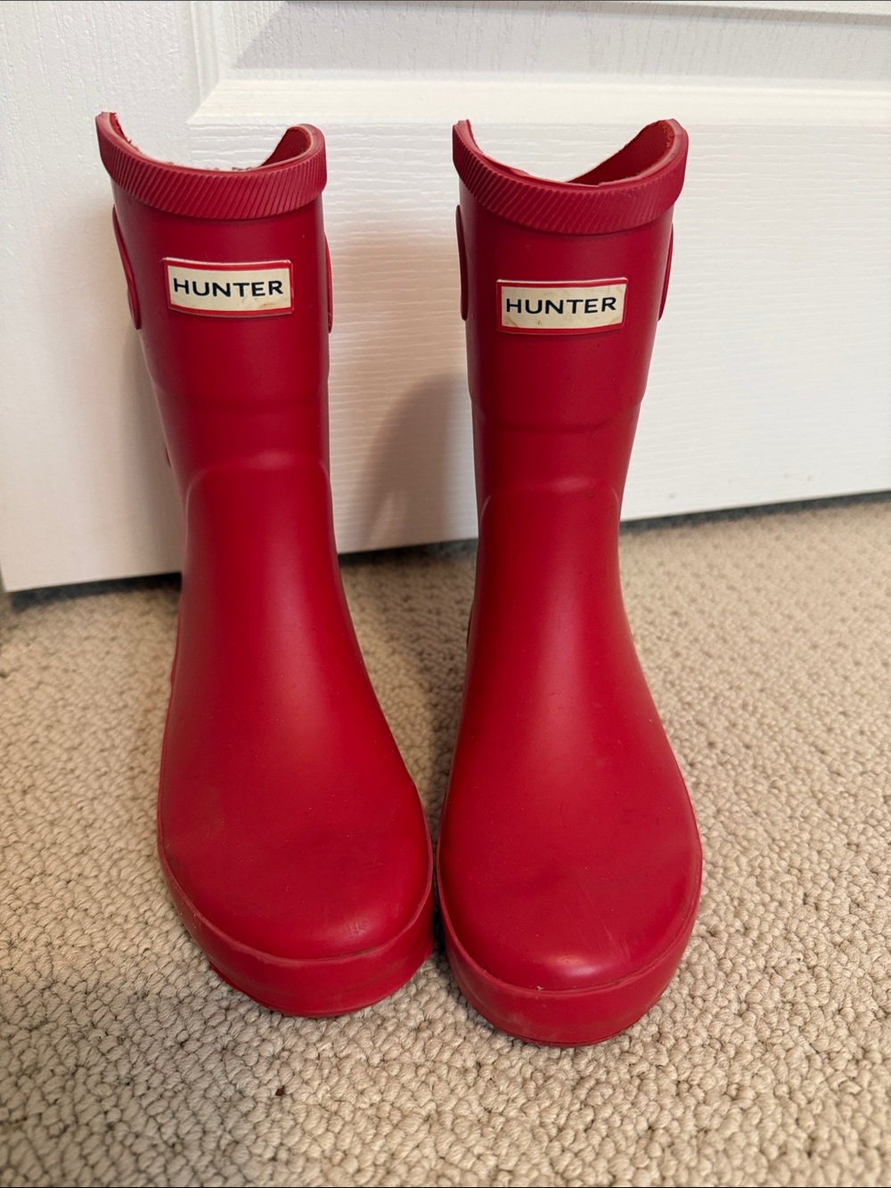Hunter Kids Red Waterproof Rain Boots